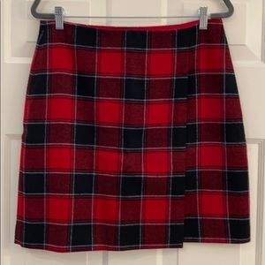 Talbots Wool Side Zip Plaid Skirt Size 12p